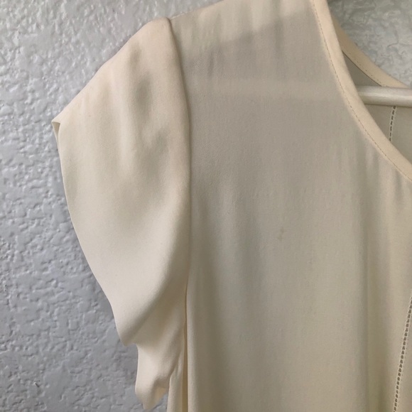Joie Silk Short Sleeve Blouse Ivory sz S - Picture 2 of 8